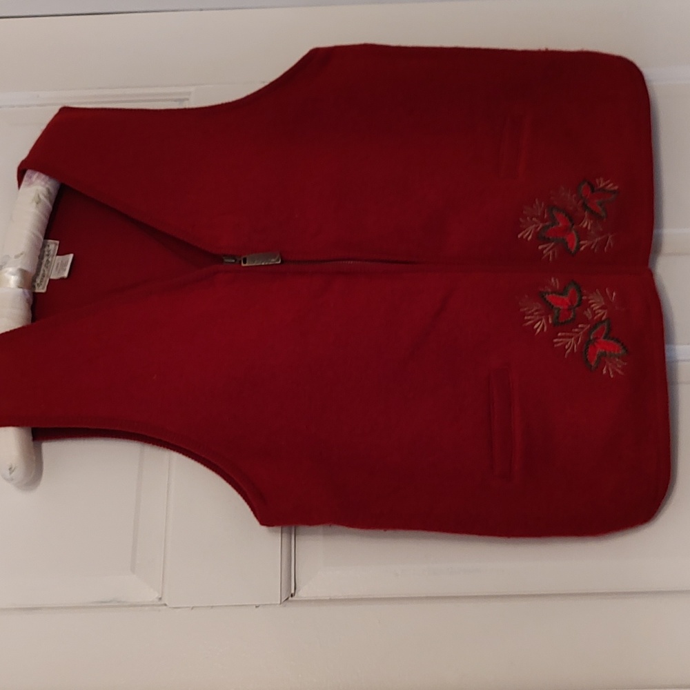 Stunning Fly Shacker women's wool vest. Large. Embroidered detail